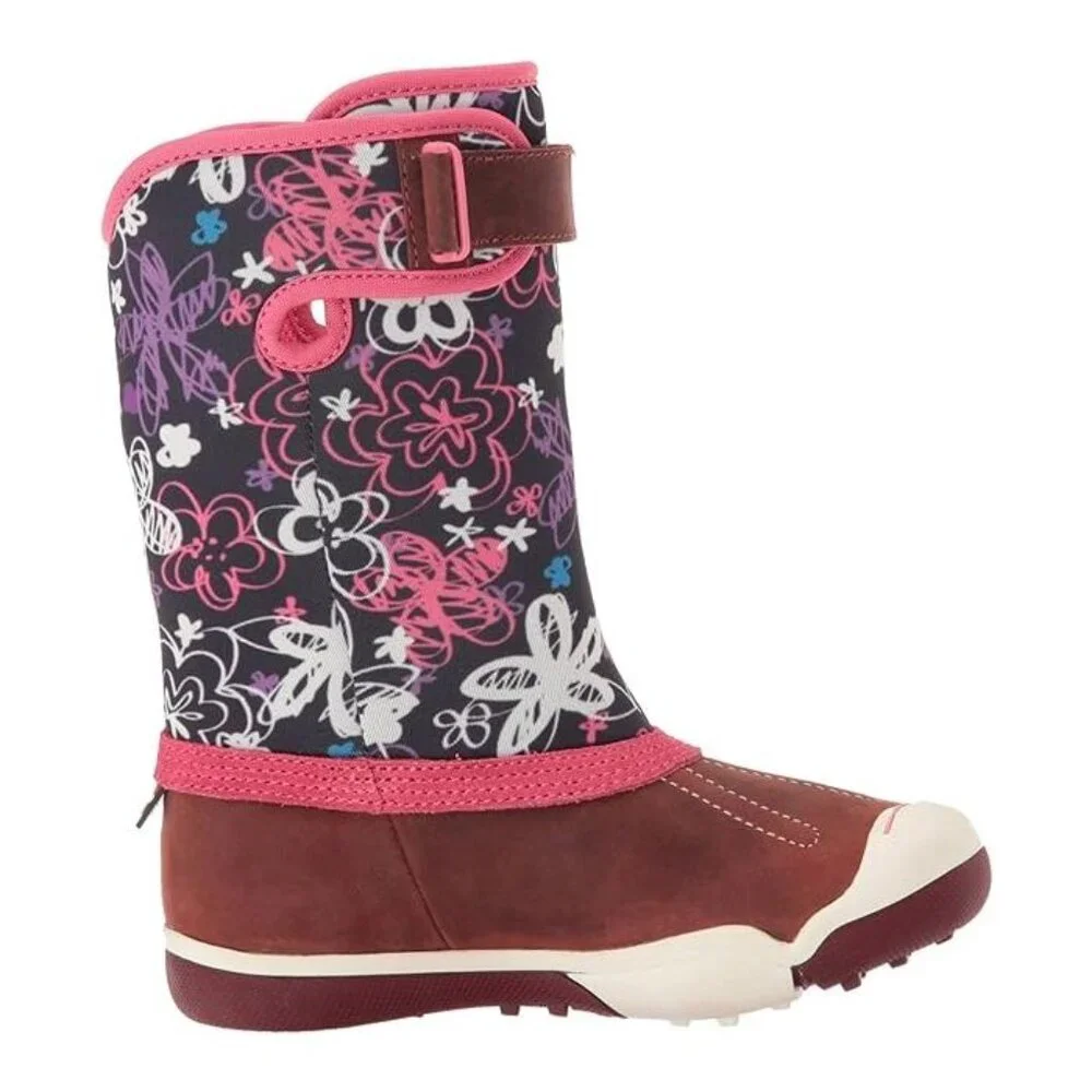 NEW Plae Kids Thandi Waterproof Nubuck Leather Floral Print Tall Boot